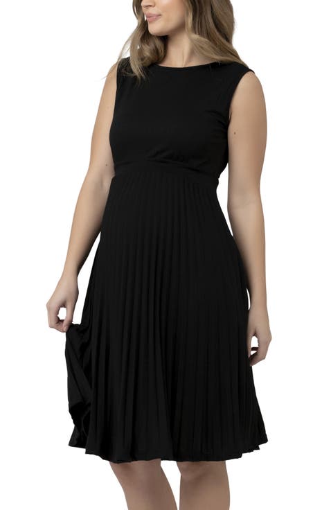 Knife Pleat Dress - Round Neck