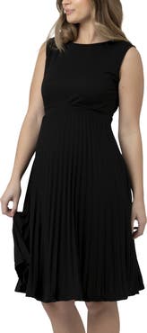 Ripe Maternity Knife Pleat Dress - Round Neck