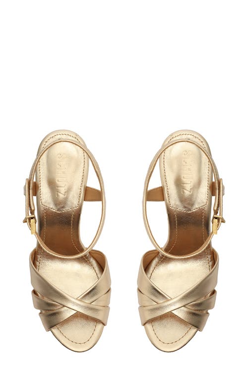 Shop Schutz Keefa Platform Sandal In Gold/platina