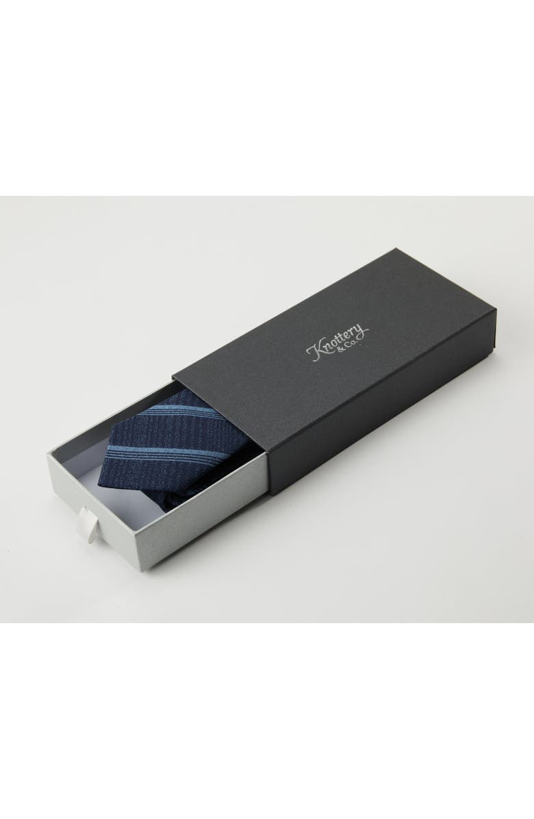 Knottery & Co Triple-Striped Silk Jacquard Tie, Alternate, color, Navy