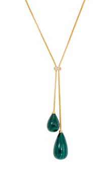 SAVVY CIE JEWELS CZ Malachite Y-Necklace