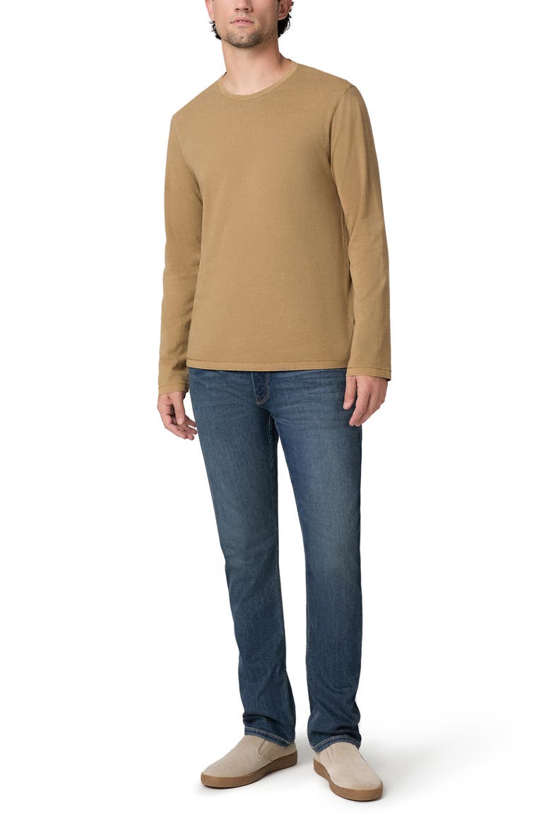Enzo Long Sleeve Cotton T-Shirt, Alternate, color, VINTAGE SABLE
