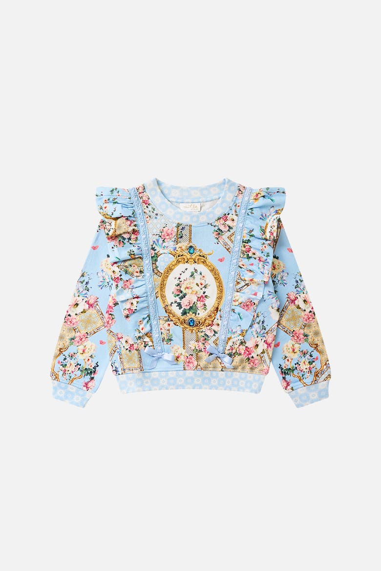 Kids Frill And Bow Jumper, Main, color, Sisi Society