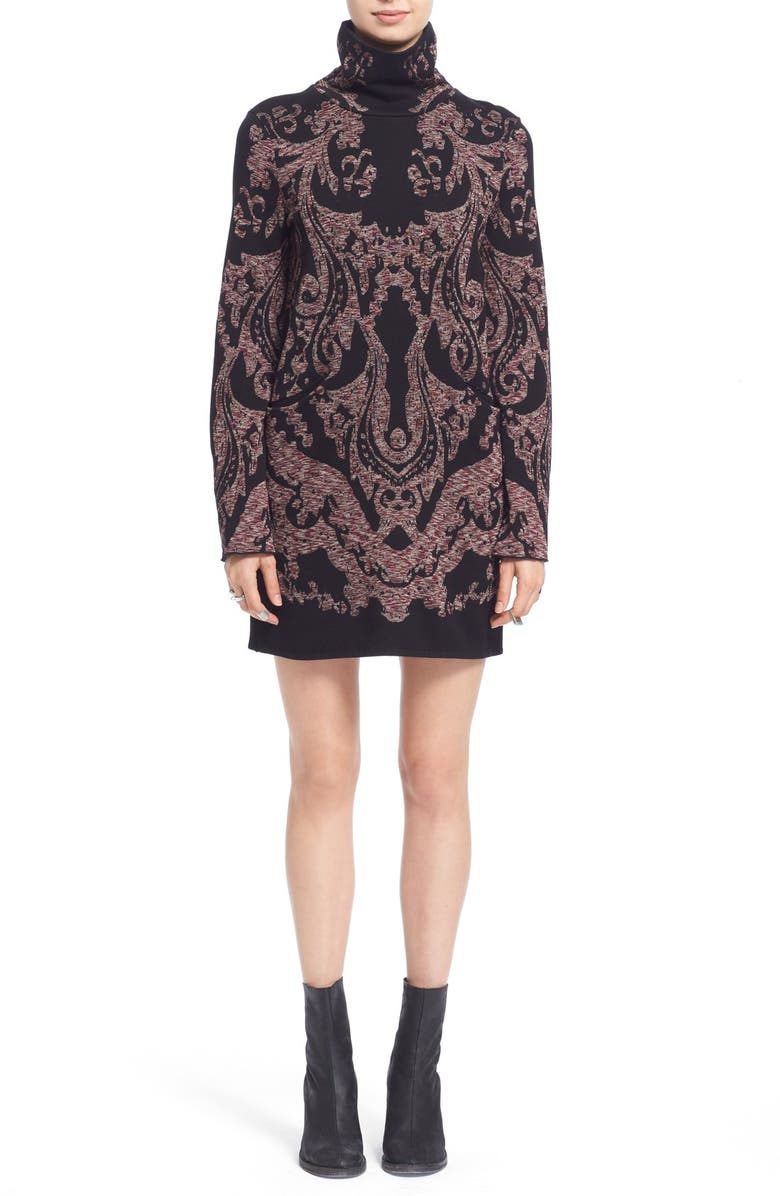 Free People 'Modern Love' Turtleneck Minidress, Alternate, color,