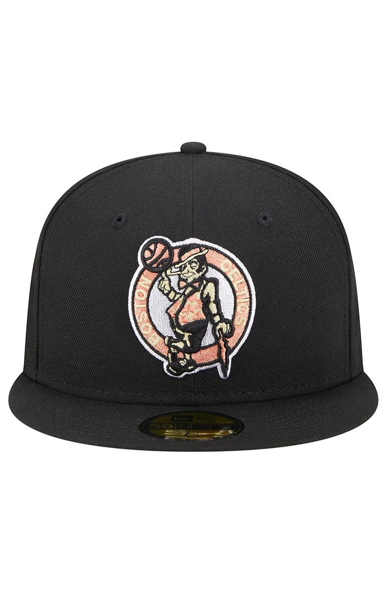 New Era Men's New Era Black Boston Celtics Floral Side 59FIFTY Fitted Hat, Alternate, color,