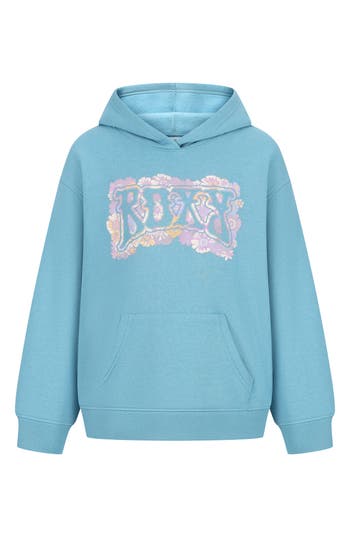 Roxy Kids' Botanical Oversized Hoodie In Blue