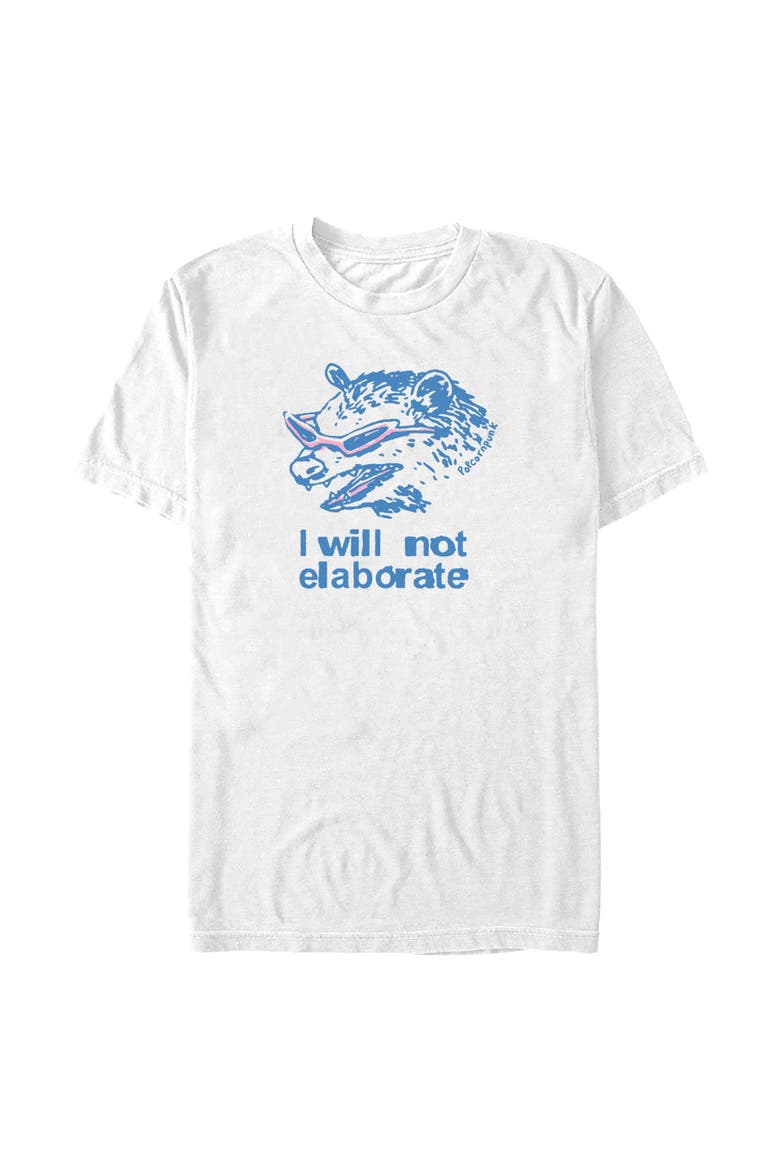 Men's Lost Gods Opossum Will Not Elaborate  Graphic T-Shirt, Main, color, White