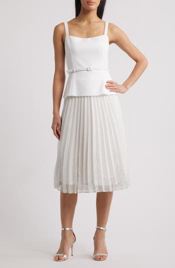 Mix Media Sleeveless Midi Dress