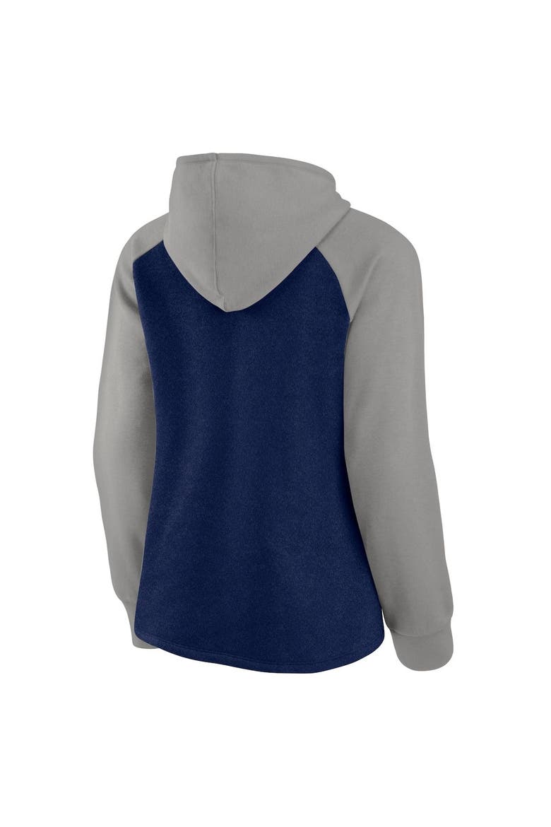 Women's Fanatics Branded Navy/Gray Milwaukee Brewers Recharged Raglan Pullover Hoodie, Alternate, color, Gray