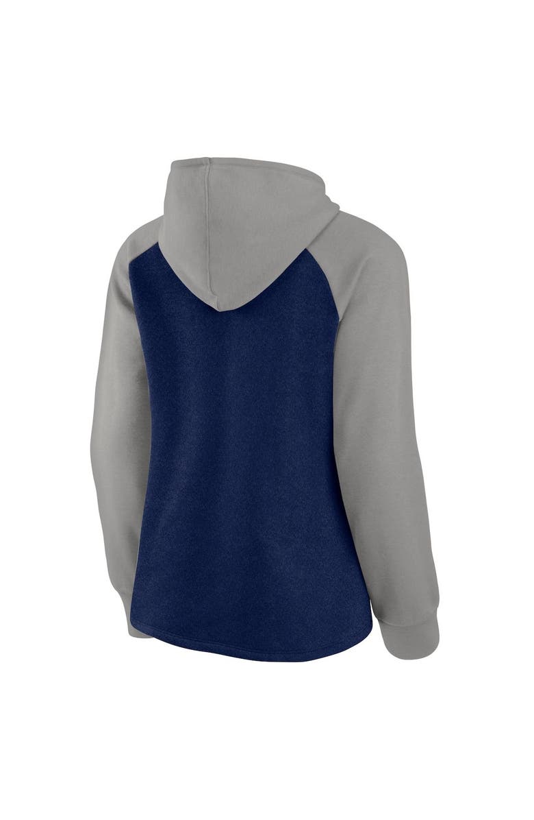 FANATICS Women's Fanatics Branded Navy/Gray Milwaukee Brewers Recharged Raglan Pullover Hoodie, Alternate, color, 