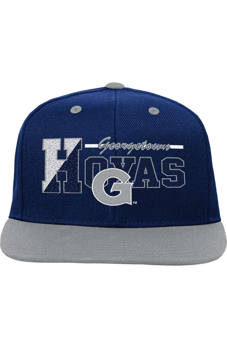 Mitchell & Ness Youth Mitchell & Ness Navy Georgetown Hoyas Varsity Letter Snapback Hat, Alternate, color, 