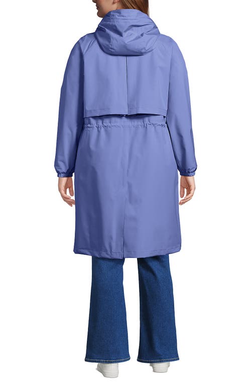 Lands' End Squall Packable Long Raincoat In Light Periwinkle