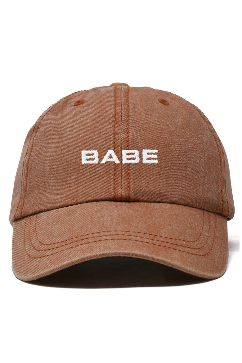 Babe Embroidered Cap, Main, color, Washed Orange