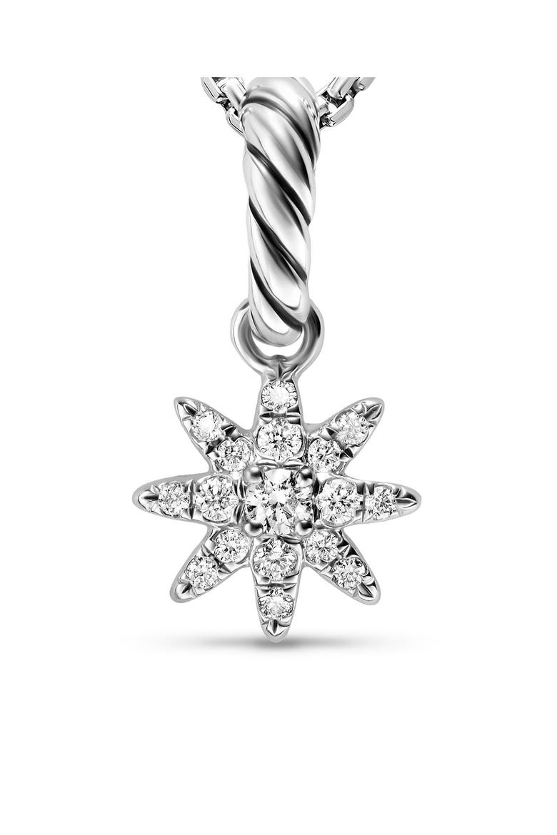 Petite Starburst Pendant in Sterling Silver with Full Pavé Diamonds, 10mm, Alternate, color, SILVER PAVE