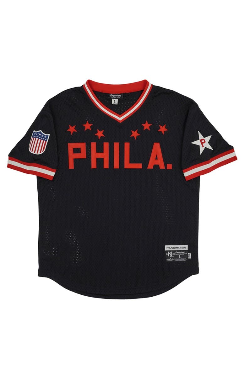 RINGS & CRWNS Men's Rings & Crwns #7 Black Philadelphia Stars Mesh Replica V-Neck Jersey, Alternate, color, Black