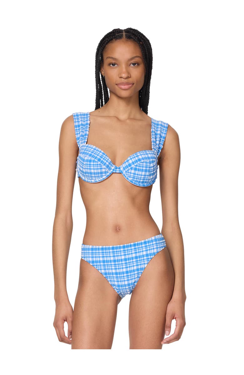 Kate Spade New York Shirred Underwire Bra Top, Main, color, Spring Sky