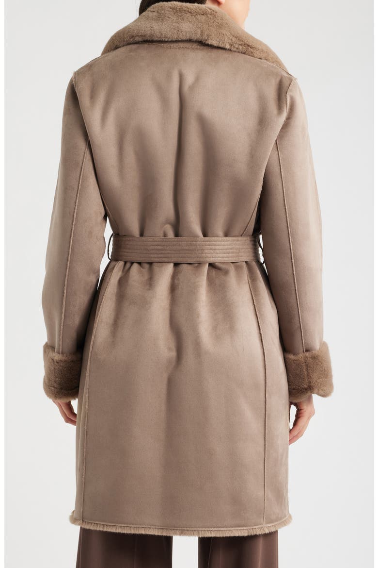 Faux Suede Jacke with Faux Fur Trim, Alternate, color, MUSHROOM