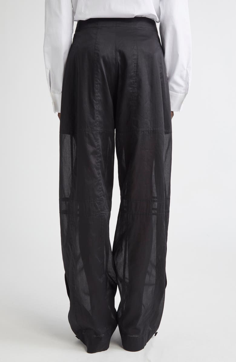 Jil Sander Relaxed Cotton Organdy Straight Leg Pants, Alternate, color, Black
