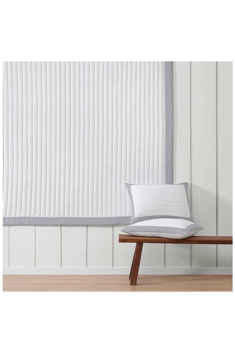 Resort Quit & Shams Set, Alternate, color, WHITE/ NAVY BLUE