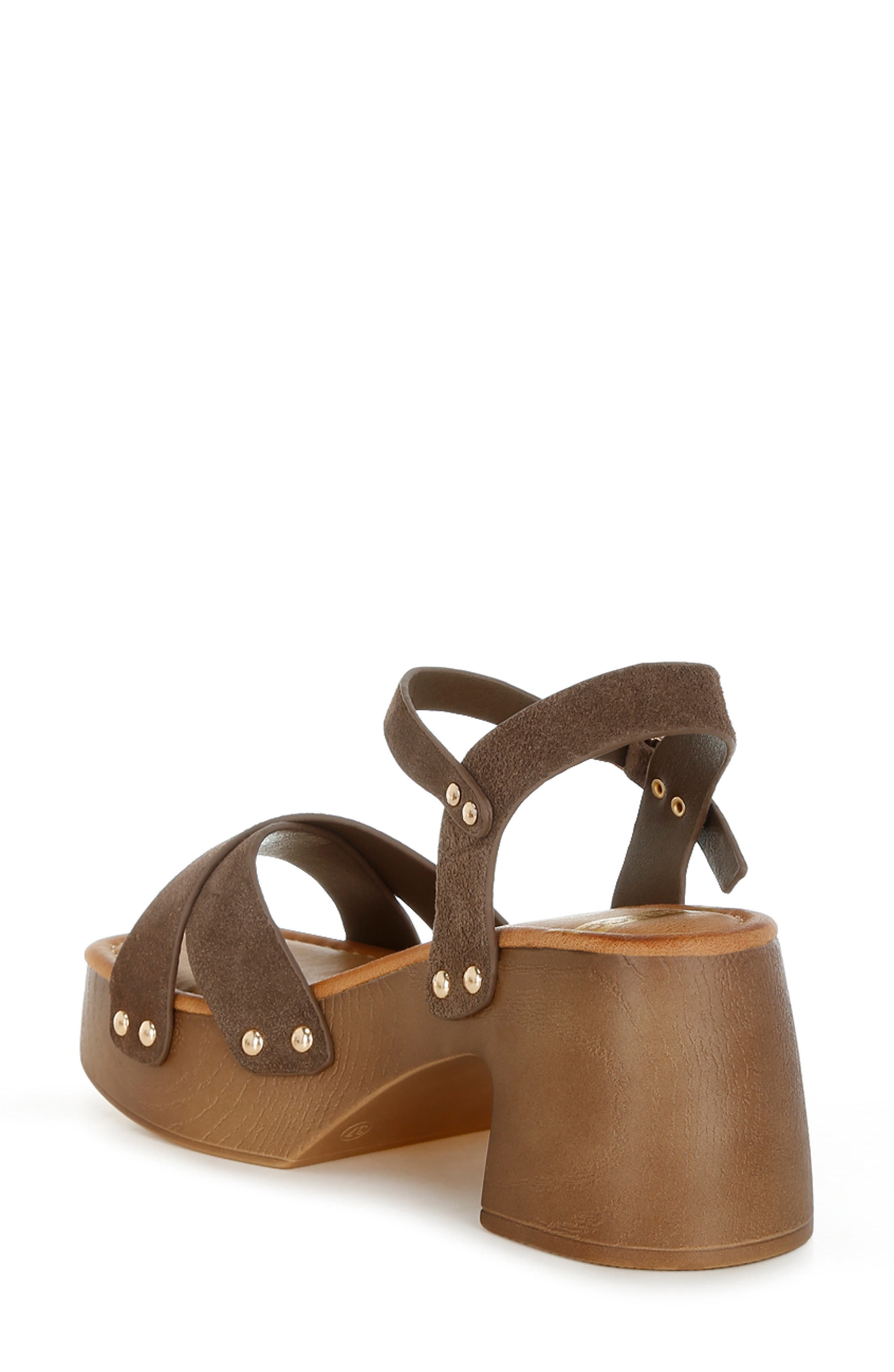 Pinkasa Ankle Strap Platform Sandal, Alternate, color, BROWN