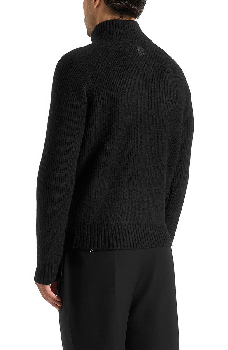 Manière De Voir Rami Suede & Knit Jacket, Alternate, color, Black