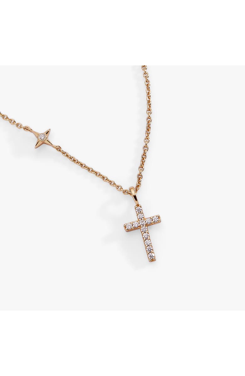 Alex and Ani Delicate Pave Cross Pendant Necklace, Alternate, color, Gold