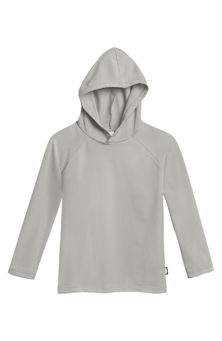 CITY THREADS Boys and Girls UPF 50+ Long Sleeve Hooded Rashguard Tee, Alternate, color, Medium Grey