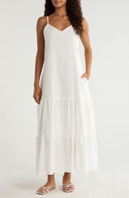 Elan Tiered Maxi Cover-Up Dress