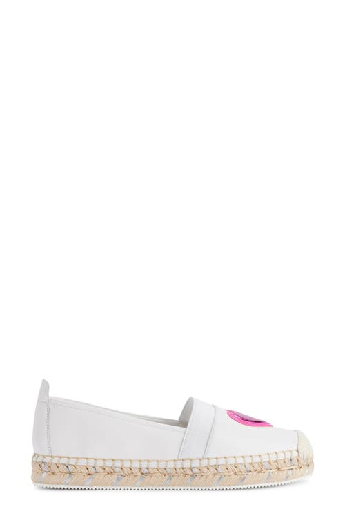 Karl Lagerfeld Women's Manika Heart Patch Espadrille Flats In Bright White