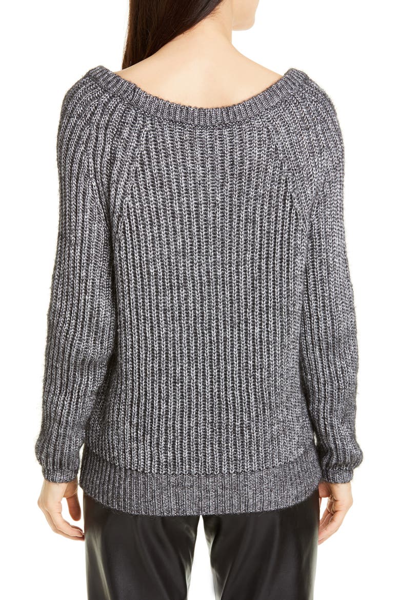 Seventy Shaker Stitch Sweater, Alternate, color, DARK GREY