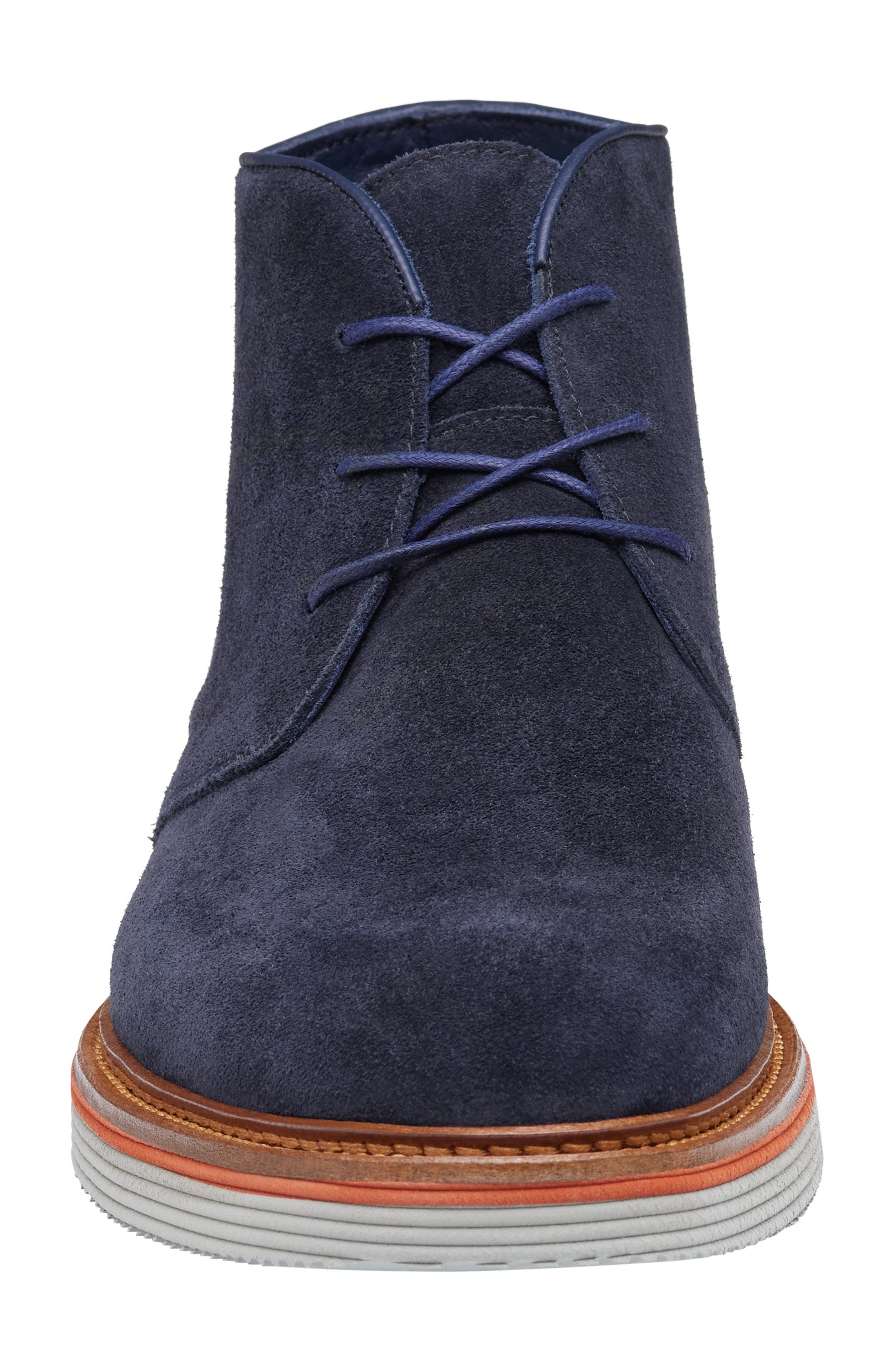 Johnston & Murphy Jenson Water Resistant Chukka Boot, Alternate, color, Navy Italian Suede