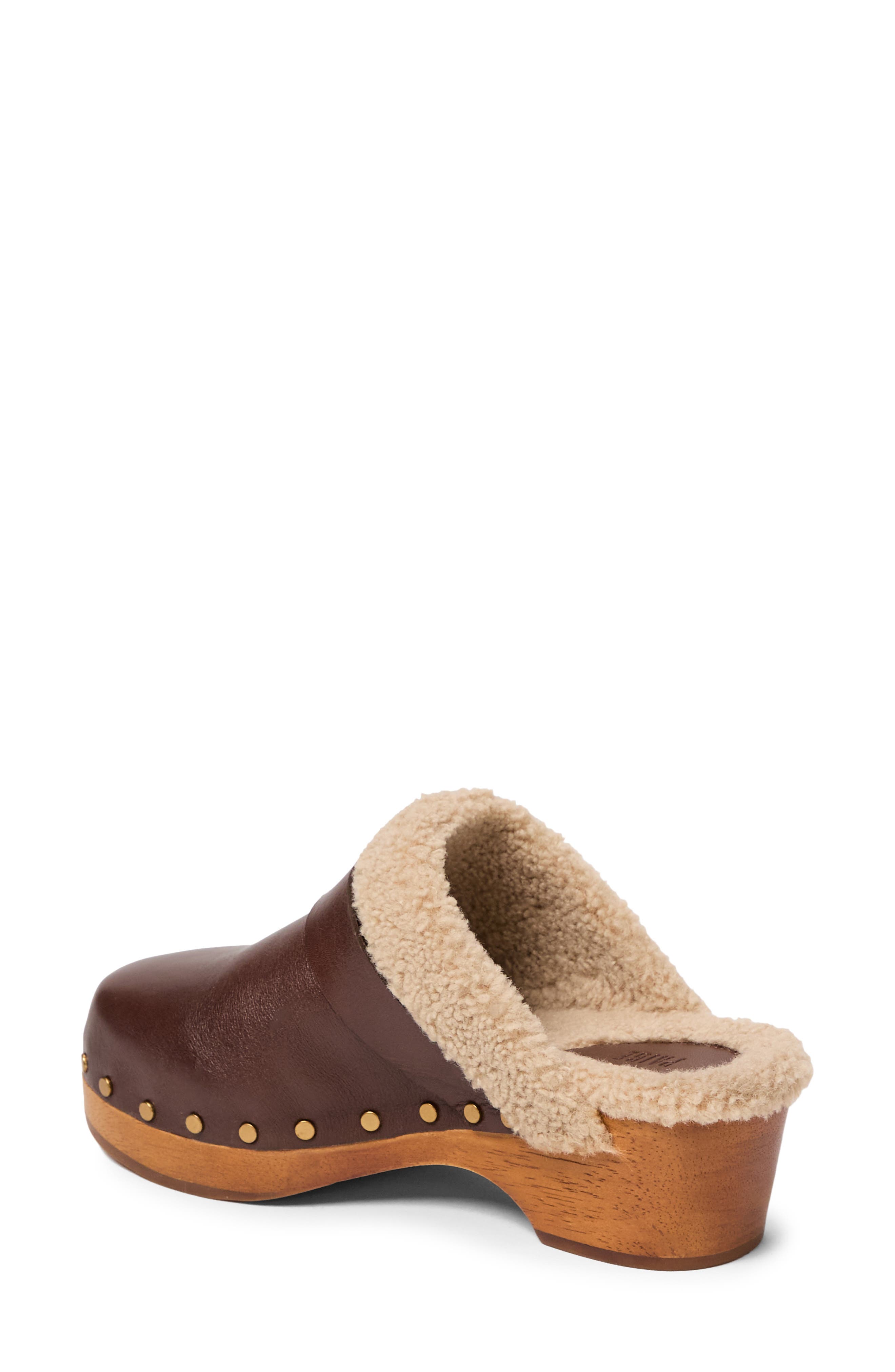 Helena Faux Shearling Clog, Alternate, color, AUBURN
