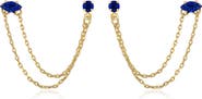 Ettika Double Piercing Chain Drop Earrings