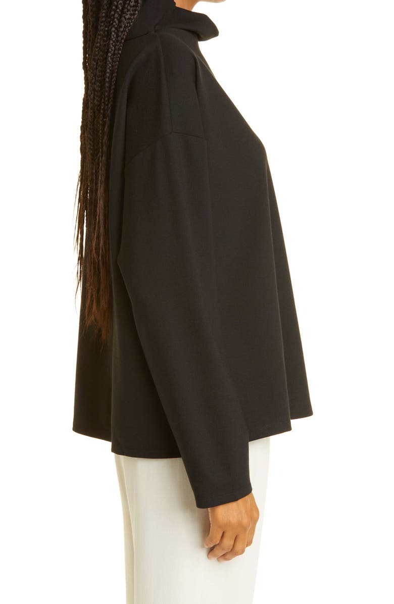 Eileen Fisher Funnel Neck Ponte Knit Top, Alternate, color, 