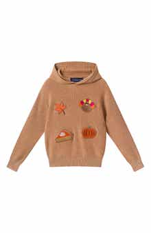 Kids' Embroidered Cotton Hooded Sweater