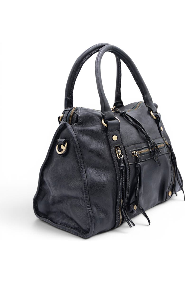 Bolsa Nova Handbags Large Pocket Satchel, Alternate, color, Black