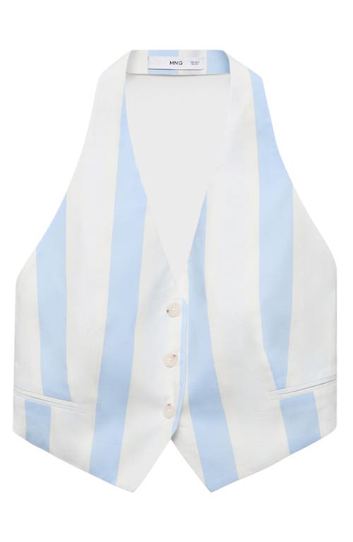 Mango Stripe Cotton Blend Halter Vest