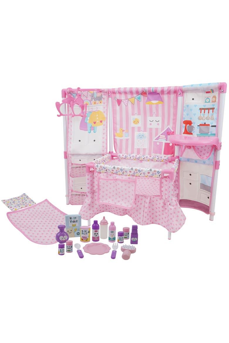 Doll Furniture Set W/ 14" Baby Doll, Main, color, Multicolored