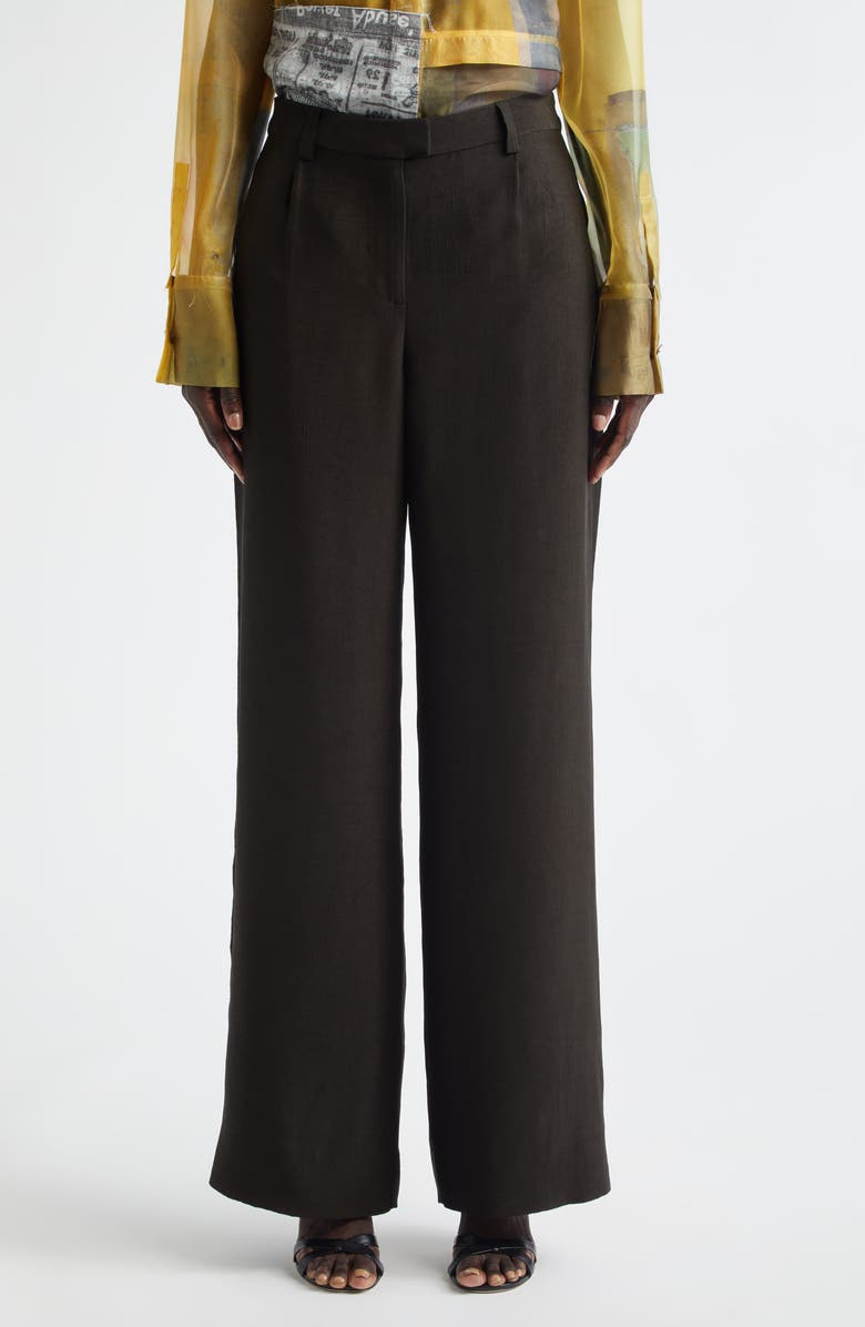 Jason Wu Collection Washed Twill Straight Leg Trousers, Main, color, Nori
