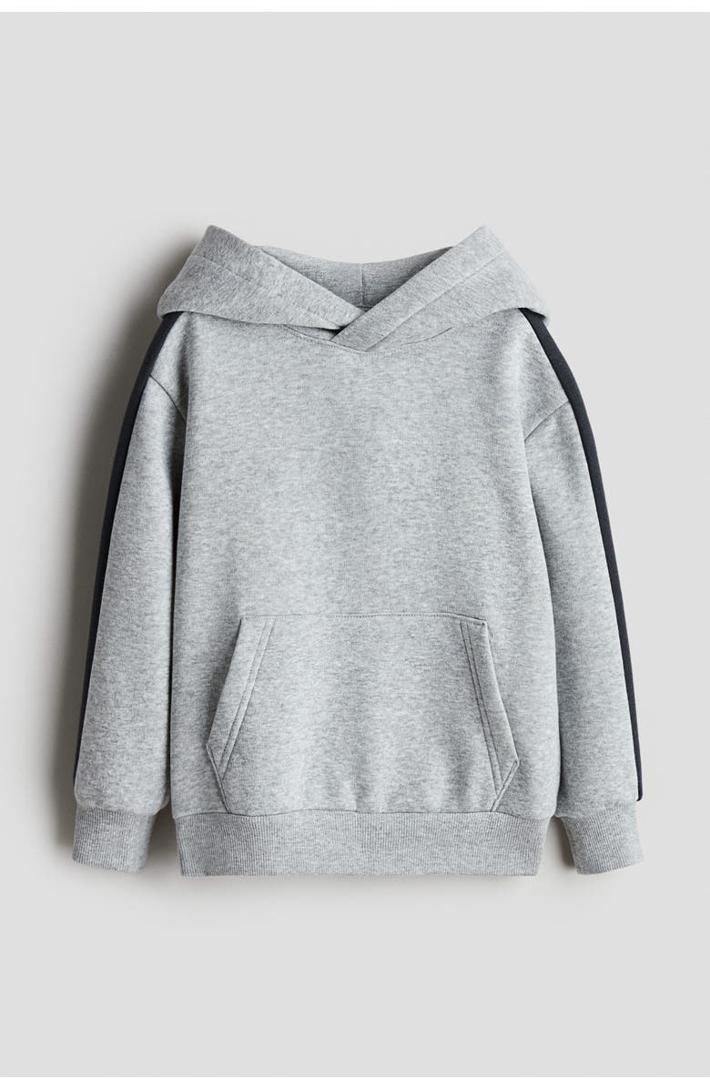 H&M Contrast-panel Hoodie, Main, color, Gray Melange