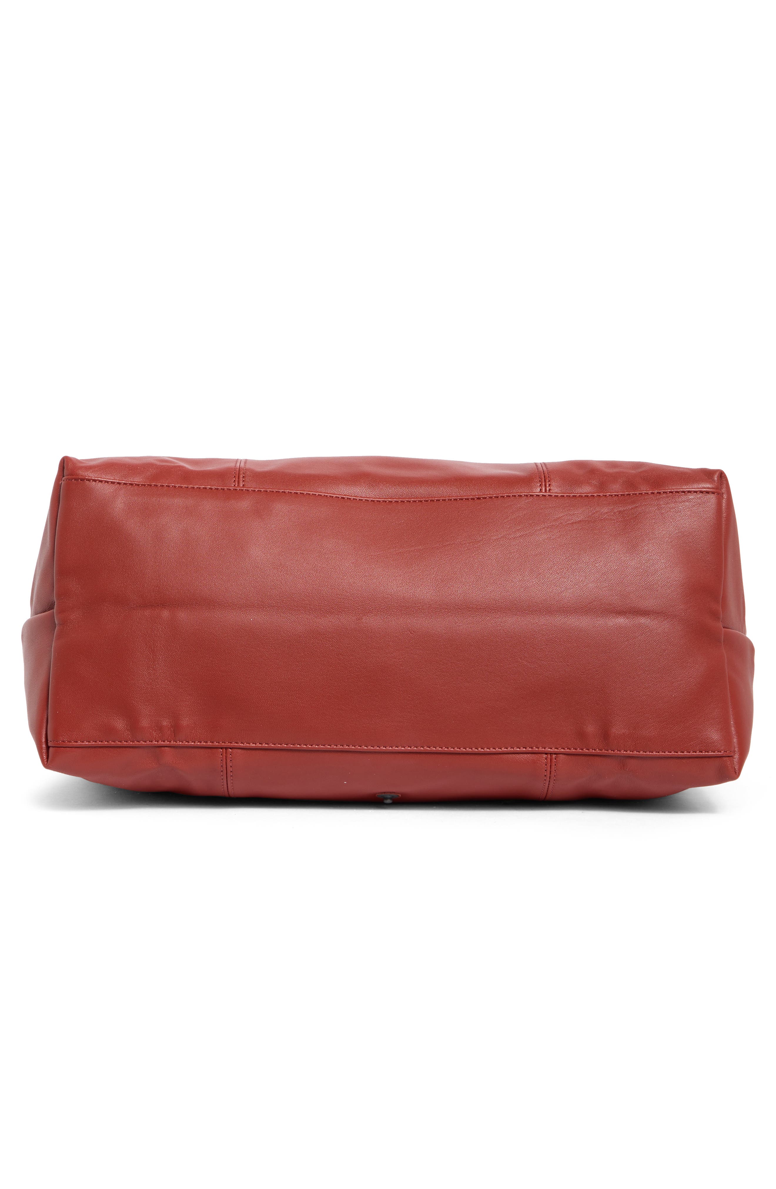 Longchamp Le Pliage Leather Tote Bag, Alternate, color, Sienna