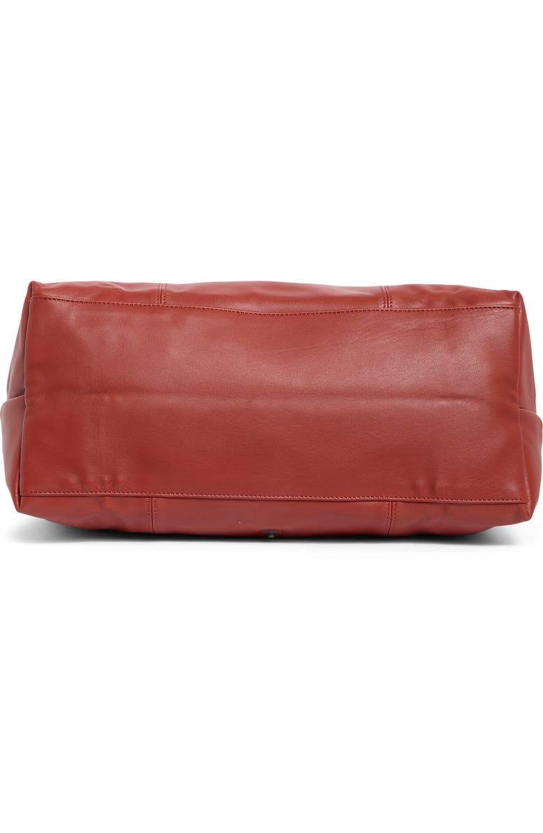 Longchamp Le Pliage Leather Tote Bag, Alternate, color, Sienna