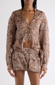 Isabel Marant Celeny Crop Cotton Voile Shirt