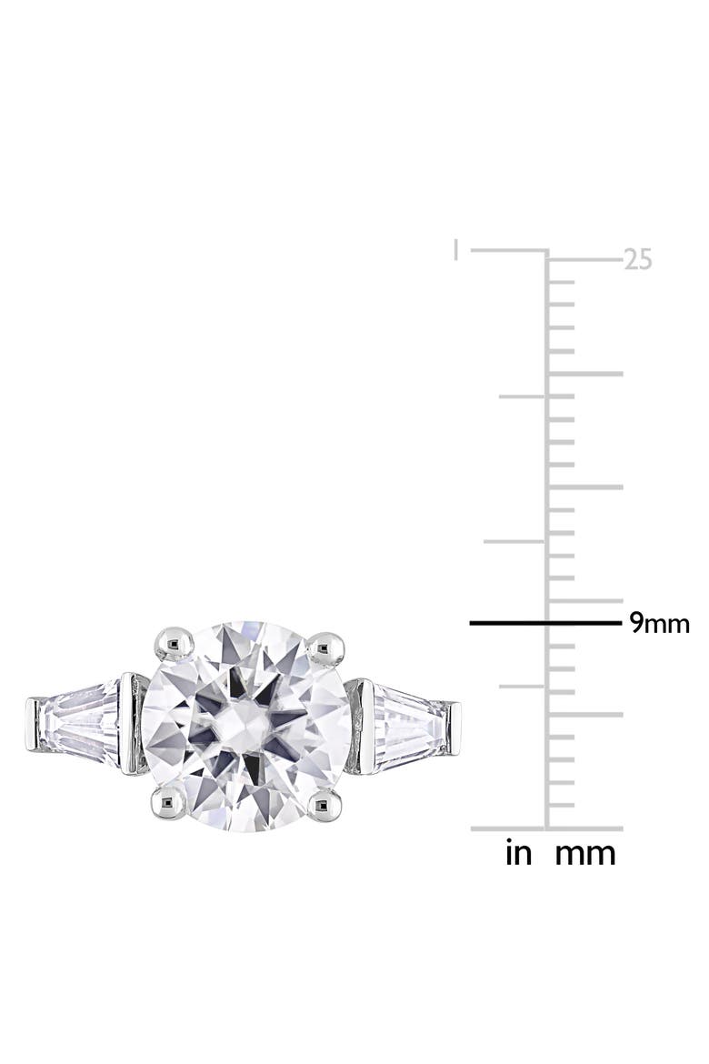 Round Cut & Taper Cut Moissanite Ring, Alternate, color, WHITE