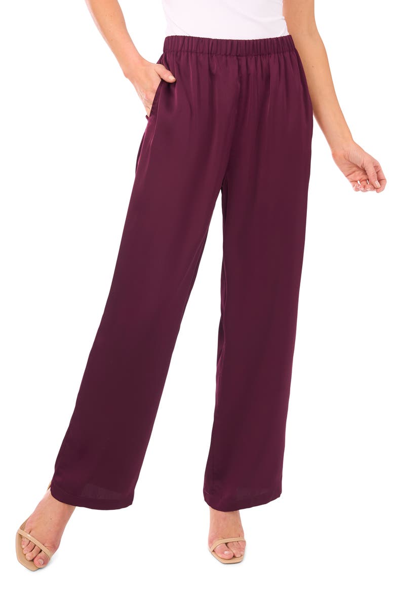 Straight Leg Elastic Waist Pants, Main, color, POTENT PURPLE