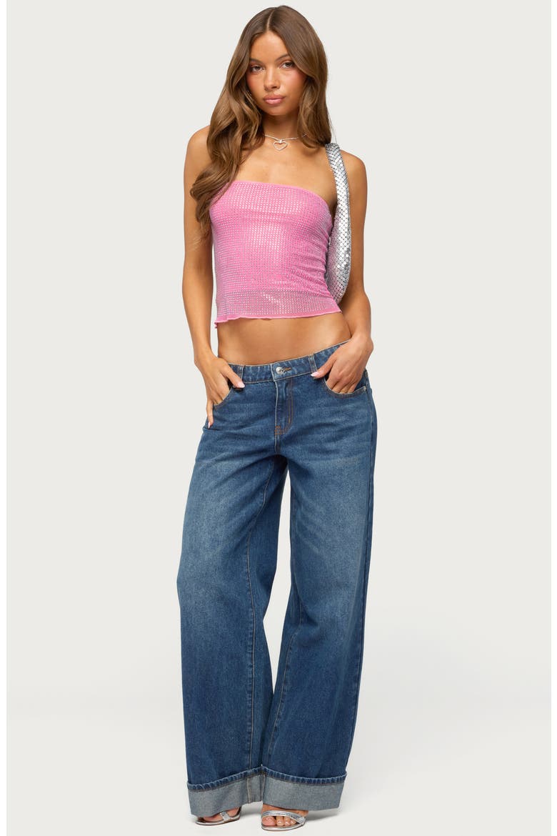 Gatz Cuffed Wide Leg Jeans, Alternate, color, MEDIUM-BLUE-WASHED