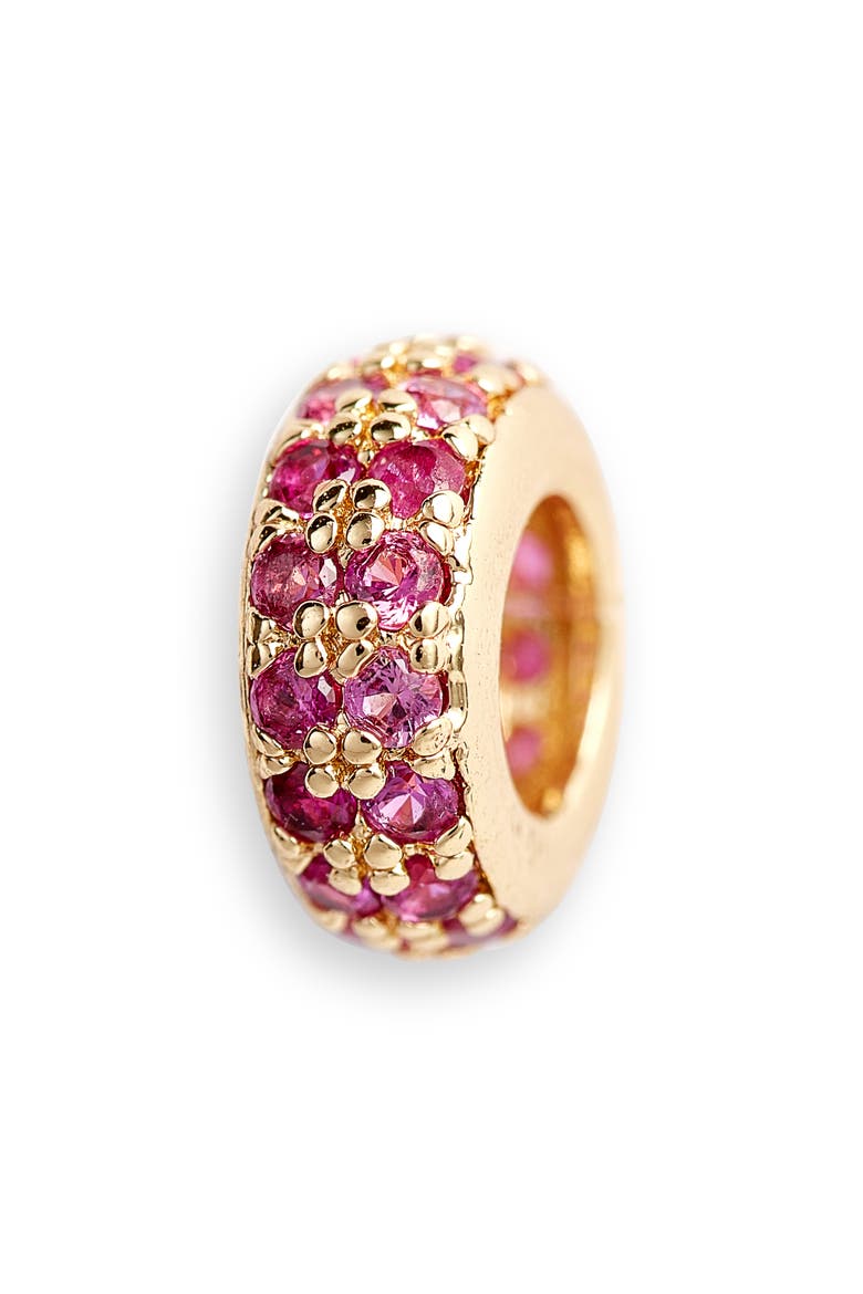 Icons Small Pavé Spacer Charm, Main, color, GOLD/ RUBY