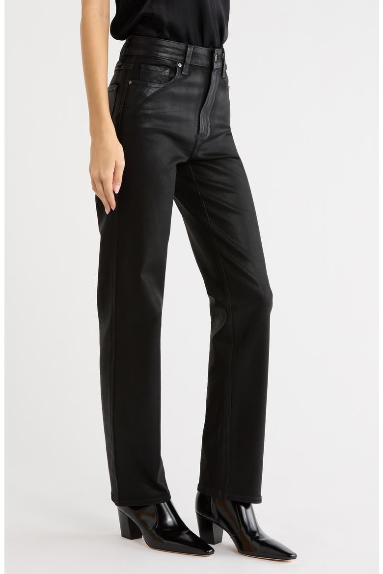 Stevie Coated High Waist Straight Leg Jeans, Alternate, color, BLACK FOG LUXE COATING