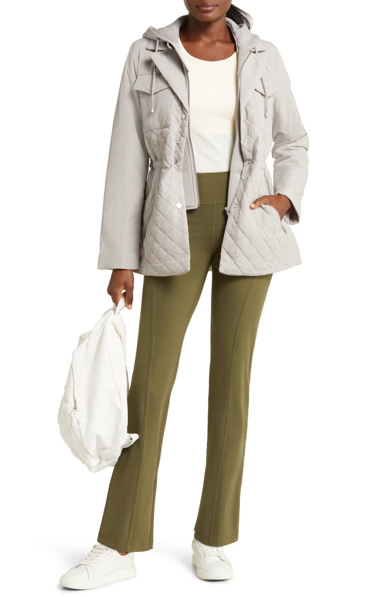 Zella Active Quilted Hooded Jacket, Alternate, color, Grey Pebble