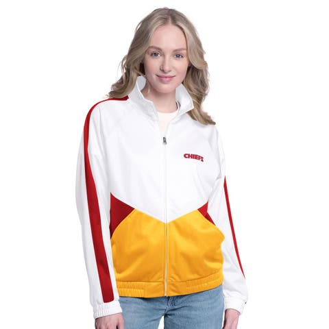 Women's G-III 4Her by Carl Banks White/Red Kansas City Chiefs Rally Rhinestone Full-Zip Track Jacket